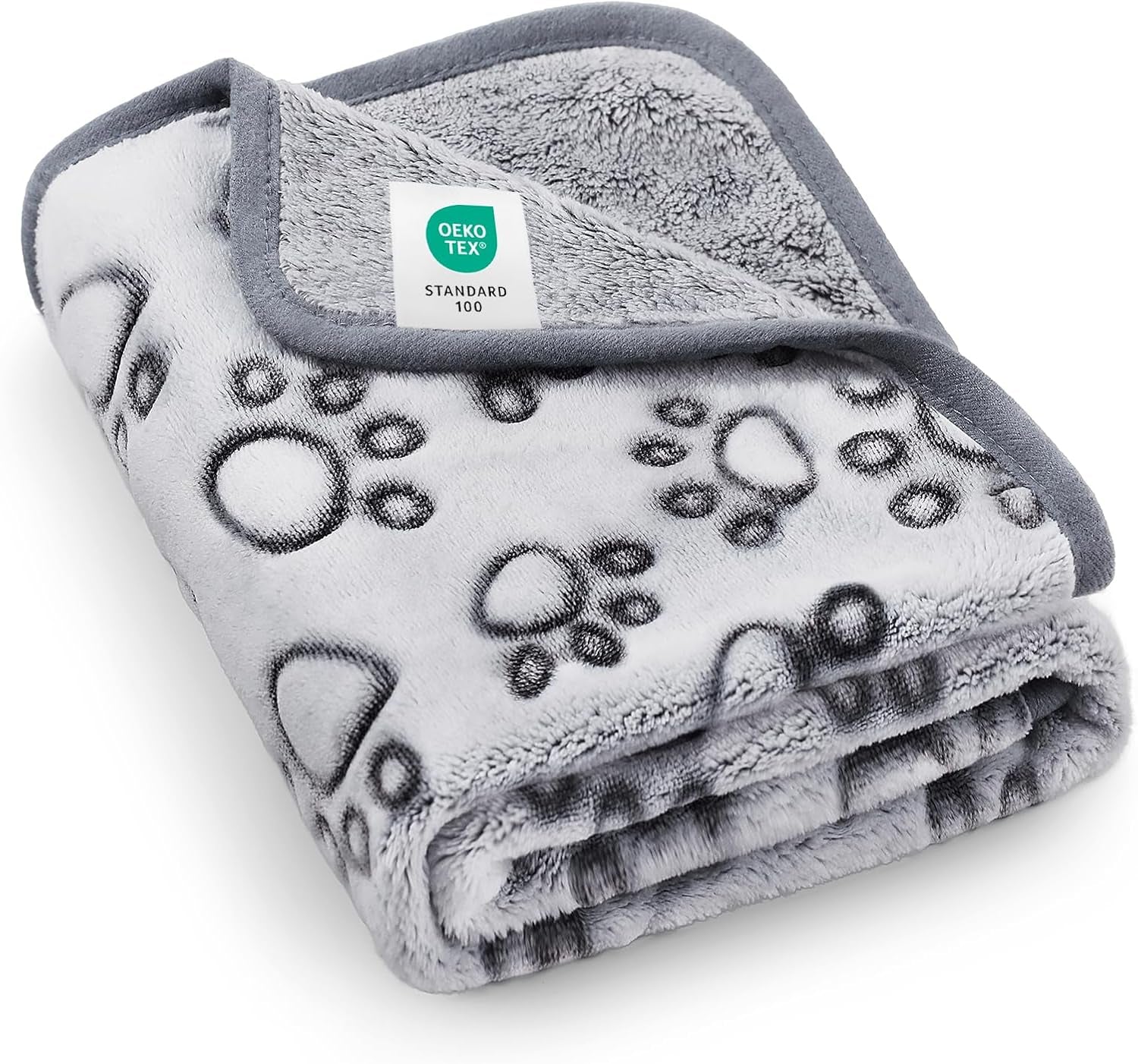 luciphia-fluffy-paw-print-dog-blanket-large-medium-small-soft-fleece-throw-300gsm-cozy-blanket-for-crate-couch-car-bed-a-puppy-cat-essential-and-dog-gift-for-pet-parents-grey-30x20