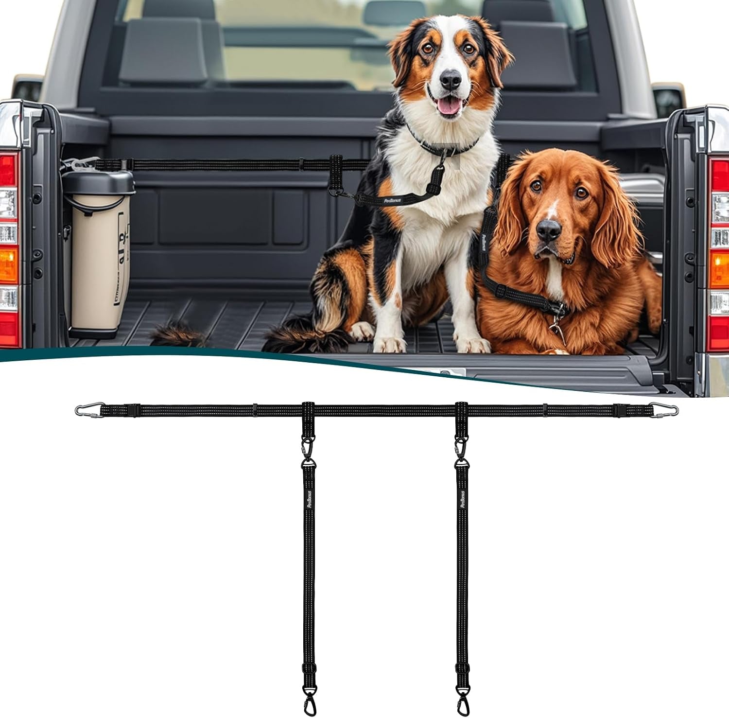 petbonus-truck-bed-dog-leash-functional-safety-dog-truck-bed-tether-for-1-dog-truck-bed-tie-down-system-adjustable-pick-up-bed-restraint-lead-ratchet-tightening-car-harness-belt-black