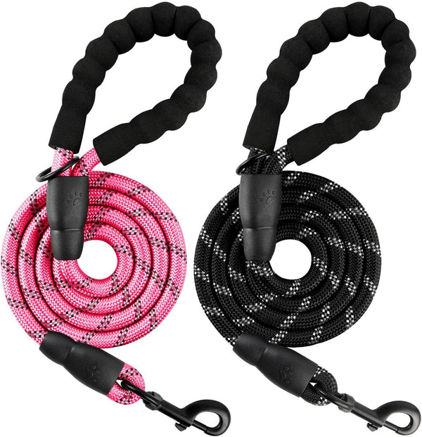 BARKBAY Dog Leashes for Large Dogs Heavy Duty Dog Leash 4/5/6 FT with Comfortable Padded Handle and Highly Reflective Threads for Medium Large Dogs Walking Training Running (5Ft-1/2'',Pink)34