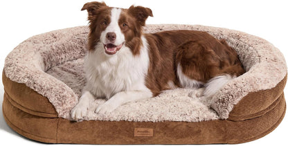 FUKUMARU Large Thickened Dog Couch Bed, Orthopedic, Waterproof & Washable | Heavy Duty Dog Sofa with 4" Extra-Thick Egg-Crate Foam, Relieves Joint Pressure, Fully Removable, Fits Medium to Large Dogs1