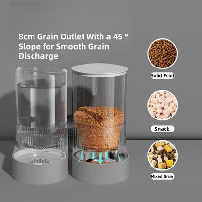 Gravity Cat Feeder and Water Dispenser, 2 in 1 Automatic Cat Feeder with 180 Degree Rotatable, 2 Pack Large Capacity Self Feeding for Small Medium Dog Puppy Kitten, Black, 0.8 Gallon X 23