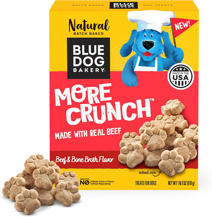 Blue Dog Bakery Natural Dog Treats, More Crunch Large, Assorted Flavors, 18Oz Box, 1 Box18