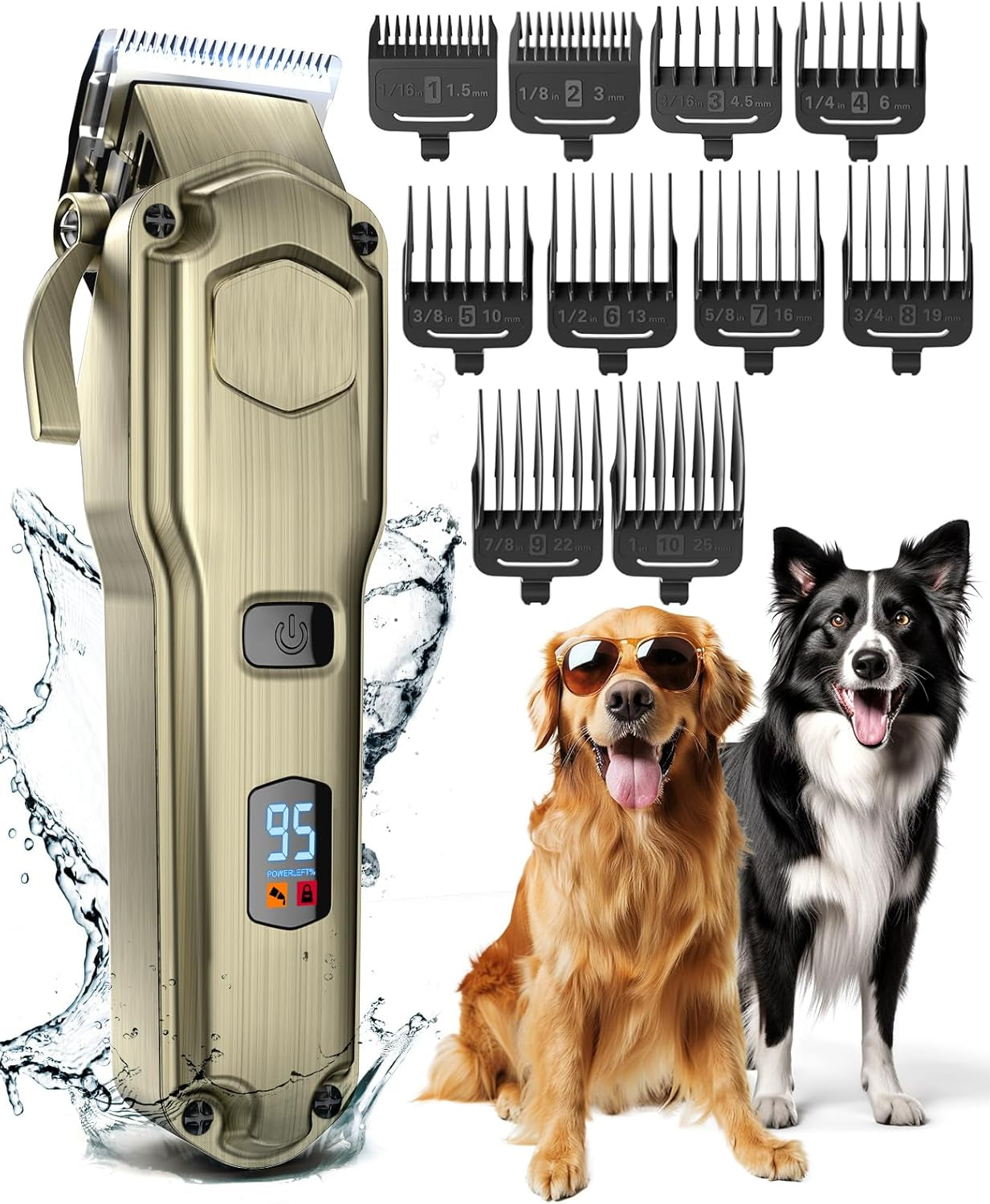 oneisall-dog-clippers-for-grooming-thick-heavy-coats-low-noise-rechargeable-cordless-detachable-stainless-steel-blade-ipx7-waterproof-10-guide-combs-for-thick-double-curly-hair