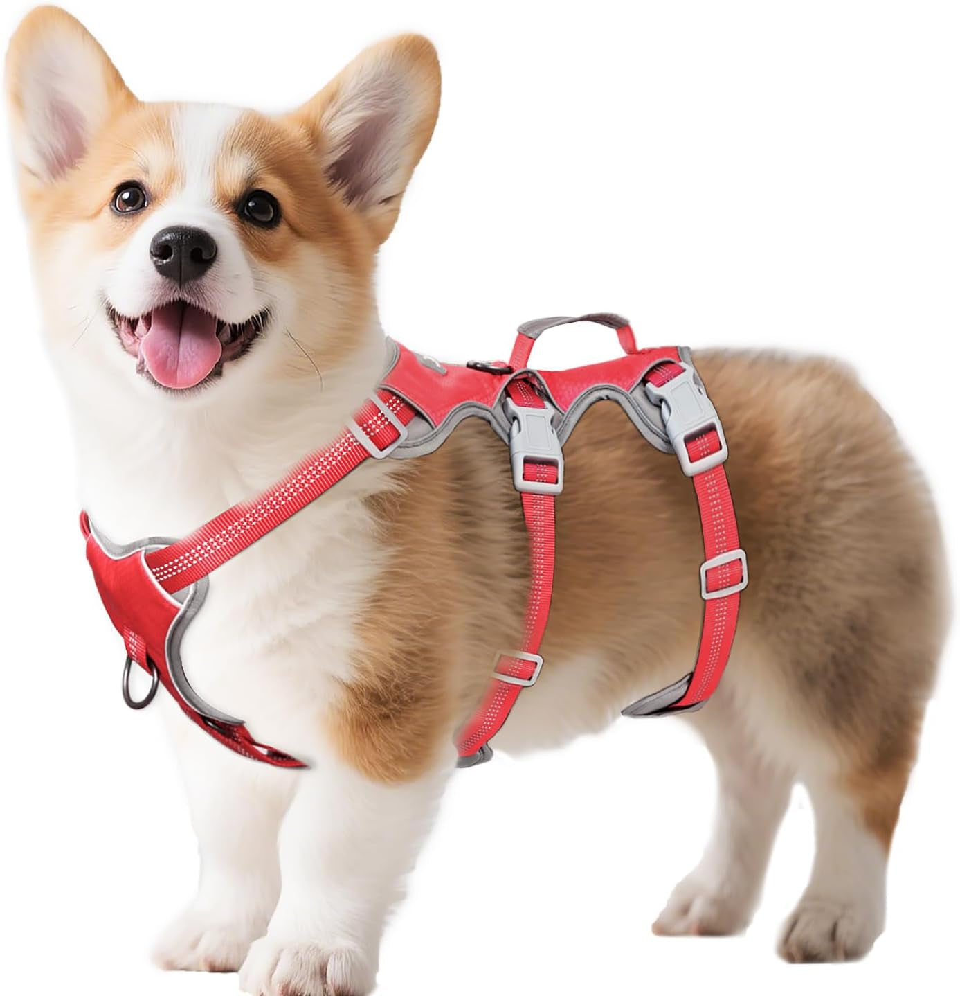 huntboo-escape-proof-dog-harness-escape-artist-harness-reflective-harness-with-padded-handle-breathable-durable-adjustable-vest-for-medium-dogs-walking-training-and-running-gear-blue-m