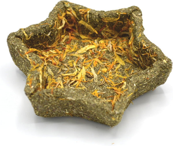 Oxbow Timothy Hay Star Dish, Rabbit & Guinea Pig Toy, Marigold Petals | Oxbow Enriched Life, Timothy Hay, Rabbit Chew Toys, Guinea Pig Enrichment, Guinea Pig Chew Toys, Rabbit Enrichment3