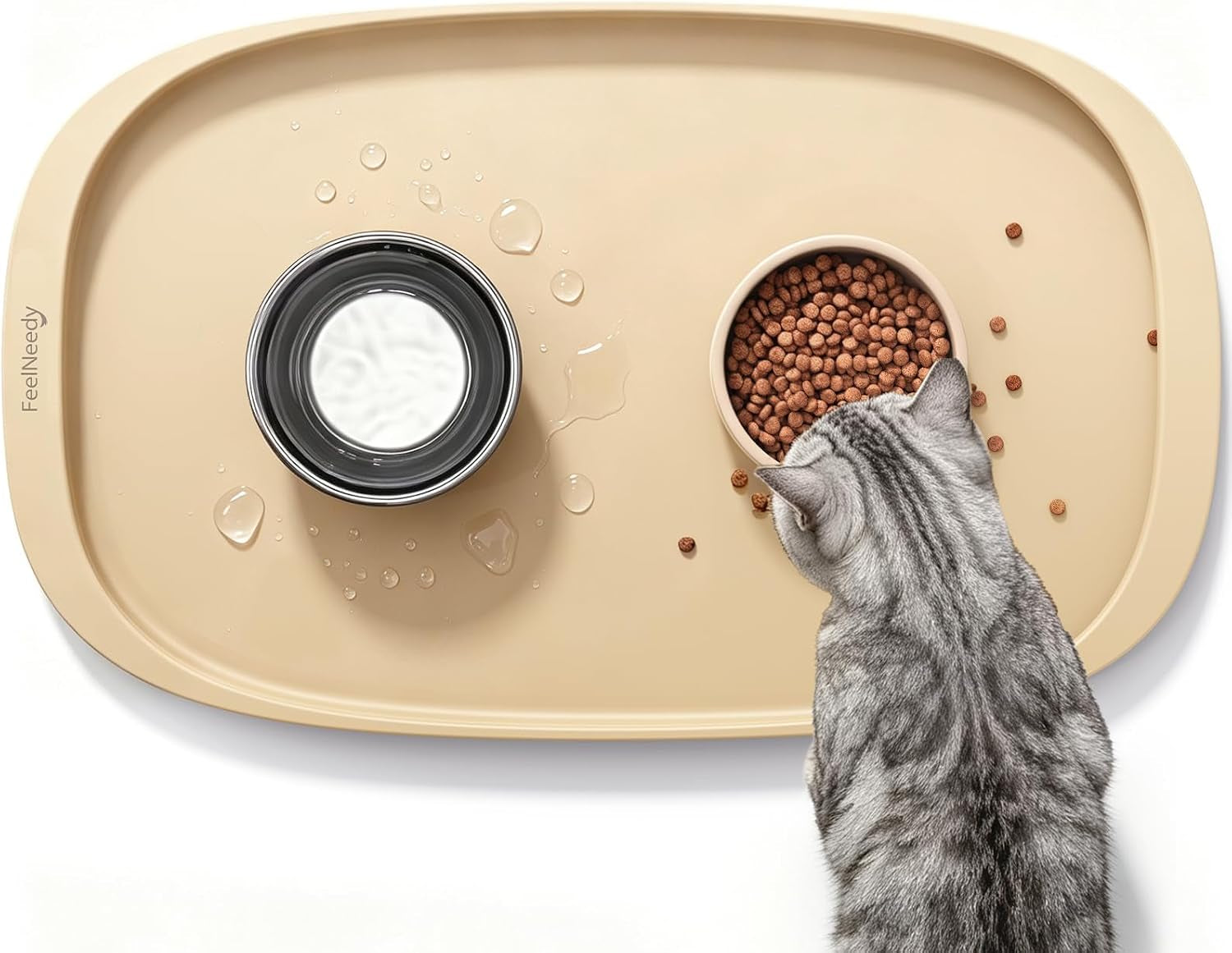 feelneedy-silicone-cat-dog-food-mat-waterproof-high-raised-edges-for-leakage-protection-dog-mat-for-food-and-water-non-slip-drip-tray-easy-clean-18-12-0-5-inches-feeding-pad-small-beige