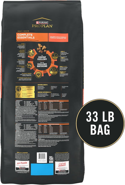 Purina Pro Plan Complete Essentials Shredded Blend Salmon and Rice Dog Food Dry Formula with Probiotics for Dogs - 33 Lb. Bag9