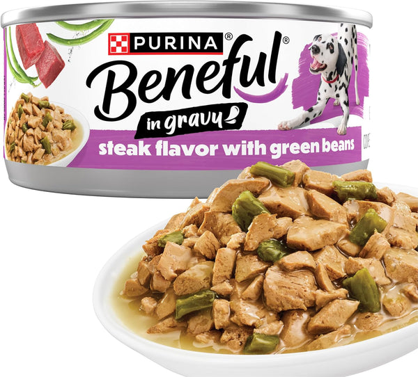 Purina Beneful with Real Chicken or Steak Flavor in Gravy Wet Dog Food Variety Pack - 5.5 Oz. (Pack of 12)10