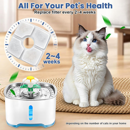 Cat Water Fountain Filter Replacement, 10 Pack Cat Fountain Filters Compatible with Square 84Oz/2.5L Automatic Pet Fountain Dog Water Dispenser, 3 Filtration System Replacement Pet Filters6