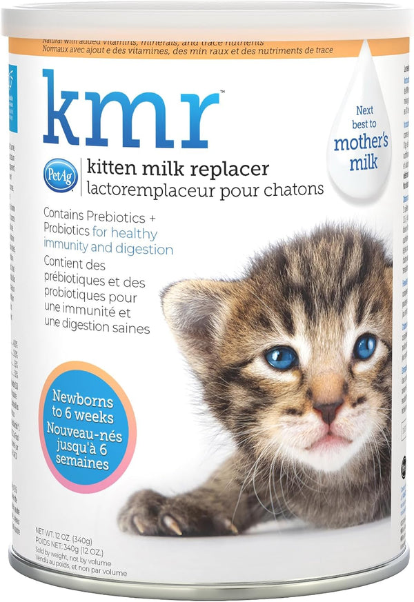 Pet-Ag KMR Kitten Milk Replacer Powder - 12 Oz - Powdered Kitten Formula with Prebiotics, Probiotics & Vitamins for Kittens Newborn to Six Weeks Old - Easy to Digest1