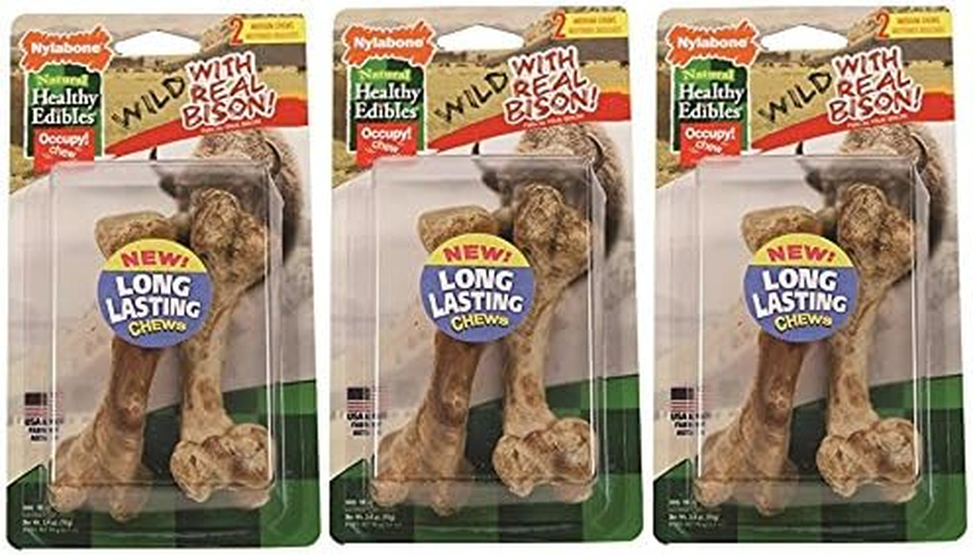 nylabone-healthy-edibles-wild-natural-dog-bones-long-lasting-bison-flavor-bone-dog-treats-medium-2-count-natural-dog-chew-bones-made-in-usa-highly-digestible-dog-chews-long-lasting-chews-for-medium-dogs-up-to-35-lbs