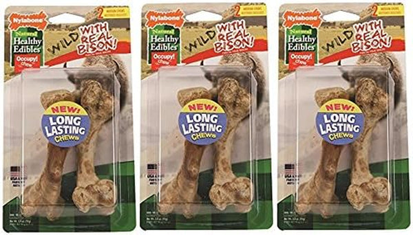 Nylabone Healthy Edibles WILD Natural Dog Bones Long Lasting, Bison Flavor Bone Dog Treats, Medium (2 Count) | Natural Dog Chew Bones, Made in USA, Highly Digestible Dog Chews, Long Lasting Chews for Medium Dogs up to 35 Lbs11
