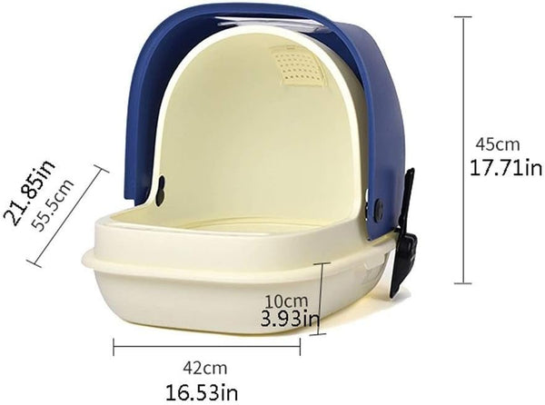 Dog Potty Training Toilet ﻿ Fully Enclosed Cat Litter Basin Semi-Closed Toilet, Large Creative Box, Easy to Clean and Durable Pan（Black）(D)2