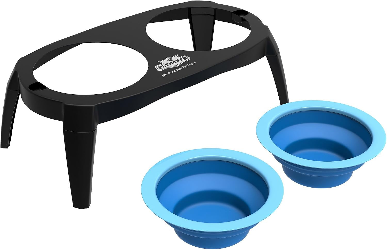 elevated-pet-bowls-collection-with-non-slip-stand-for-dogs-and-cats-removeable-and-collapsible-silicone-feeder-for-food-and-water-16-oz-each-by-petmaker-pink-blue