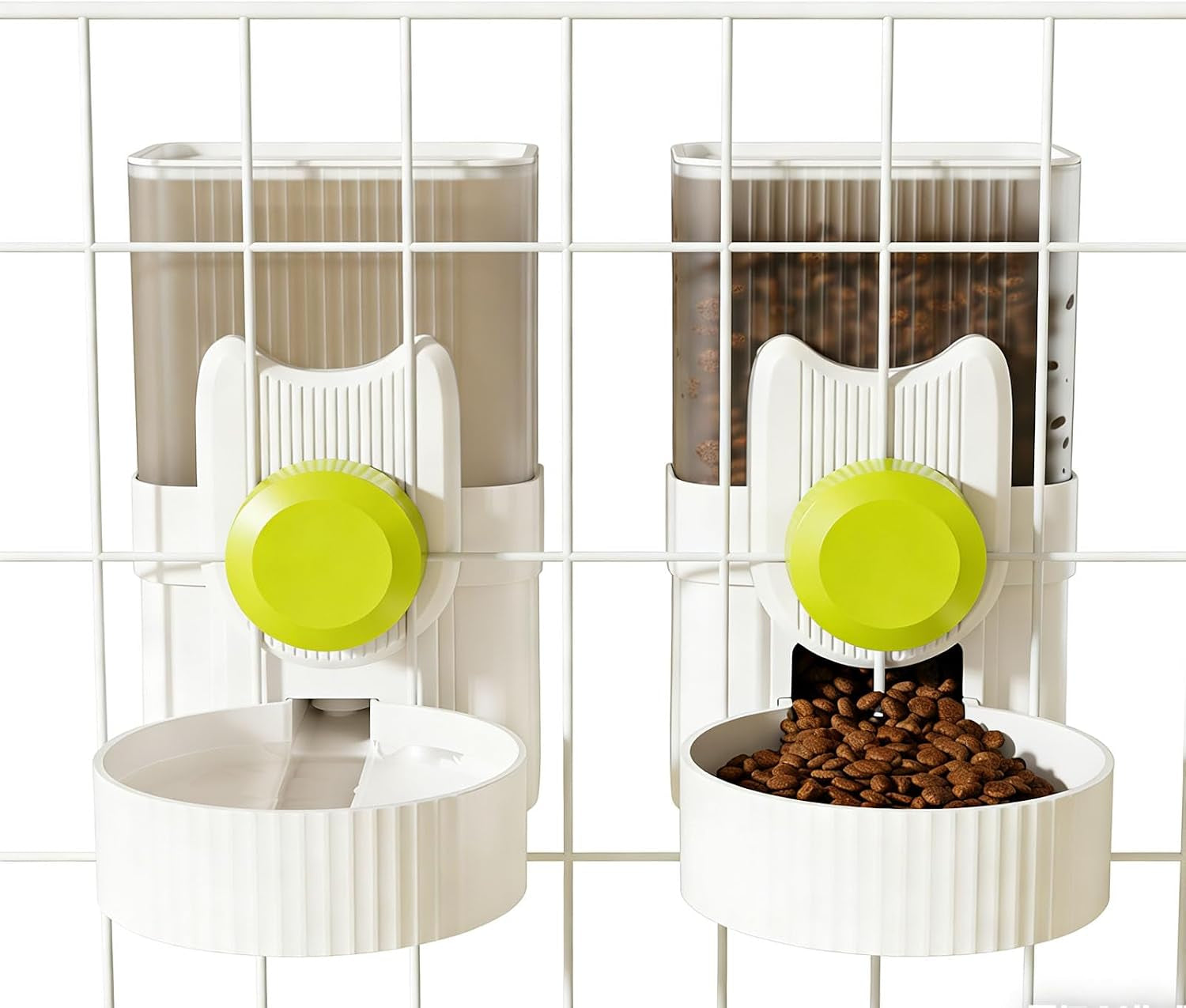 pet-dog-cat-hanging-automatic-feeder-and-water-dispenser-set-2-in-1-gravity-pet-food-water-bowl-for-cage-no-spill-small-dog-rabbit-food-dispenser-green