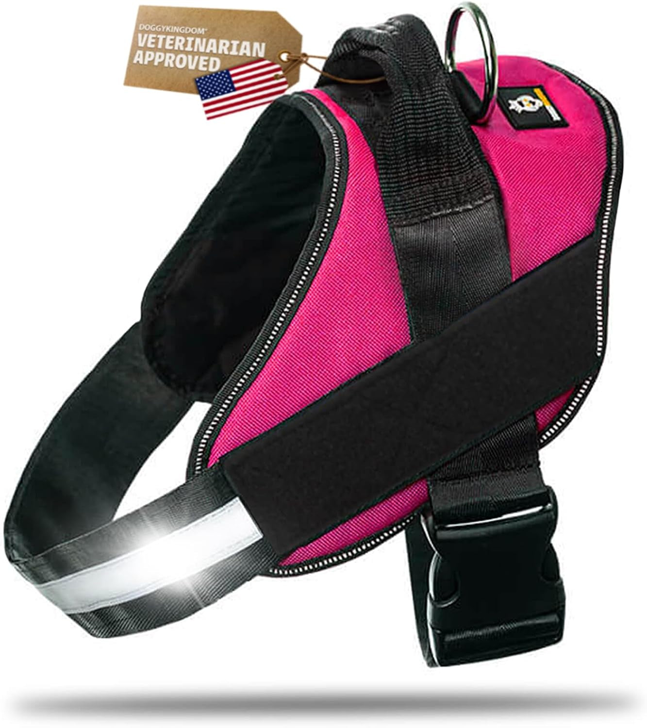 doggykingdom-no-choke-dog-harness-with-handle-and-patch-panels-adjustable-reflective-dog-vest-for-small-sized-dog-blue-s