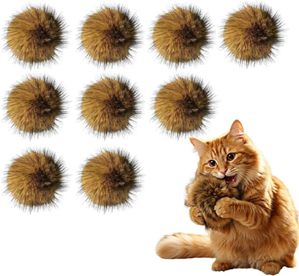 Cat Toy Faux Rabbit Fur Ball,2026 New Soft Rabbit Fur Catnip Balls,Fluffy Catnip Toy for Indoor Cats,Washable & Fun to Chase for Exercise and Bonding (Ball/3Pcs)10