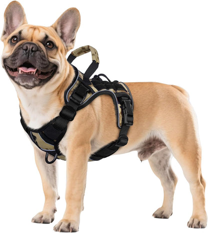 WINGOIN Tactical Dog Harness for Large Dogs, Heavy Duty No Pull Dog Harness with Handle, Adjustable Reflective Military K9 German Shepherd Big Size Dog Vest for Walking, Training, Hunting, Green (L) | with Handle,Adjustable Reflective,Green Military K9 Style,Big Size Dog Vest,For German Shepherd,For Walking Training Hunting45