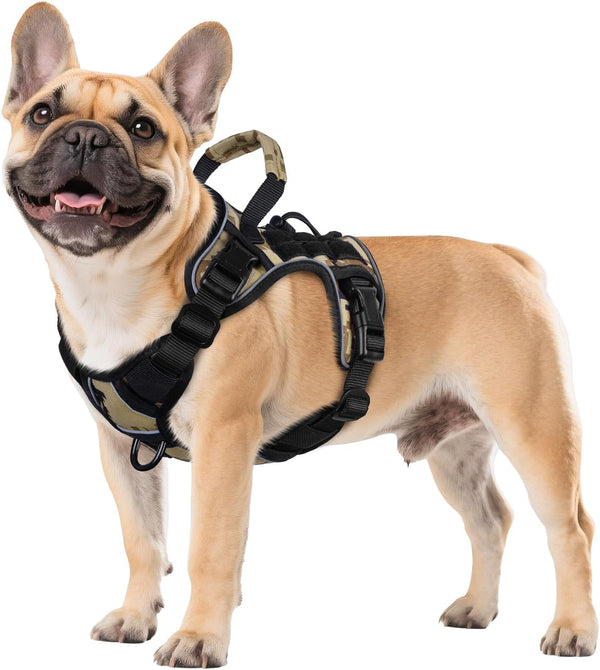 WINGOIN Tactical Dog Harness for Large Dogs, Heavy Duty No Pull Dog Harness with Handle, Adjustable Reflective Military K9 German Shepherd Big Size Dog Vest for Walking, Training, Hunting, Green (L) | with Handle,Adjustable Reflective,Green Military K9 Style,Big Size Dog Vest,For German Shepherd,For Walking Training Hunting45