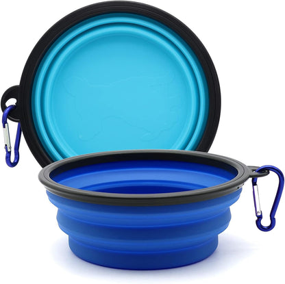 2-Pack Small Dog Travel Bowl, Collapsible Bowls for Dogs | Foldable Cat Water Bowl, Portable Pet Feeding Watering Traveling Dish (Black & Orange)7