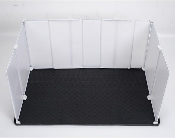 Litter Box Splash Guard, Litter Box Pee Shields for Dogs, Easy to Clean Indoor Dog Fence with Puppy Pee Pad Holder Tray Fits7