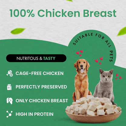 Freeze Dried Chicken Cat Treats | Healthy Dog Food Toppers 100% Human Grade | Single Ingredient, Grain Free Chicken Dog Treats | Inspected & Tested in USA | No Additives or Preservatives, 3.5 Oz4