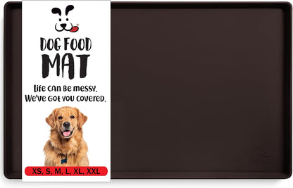 Dogbuddy Dog Food Mat – Waterproof Dog Bowl Mat for Food and Water, Silicone Pet Feeding Mats for Floors, Non-Slip Placemat with High Edges for Dogs Bowls, Puppy Essentials (L: 24" X 16", Shadow)12