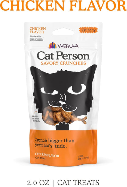 Cat Person, Chicken Savory Crunchies Cat Treats, 2Oz Bag3