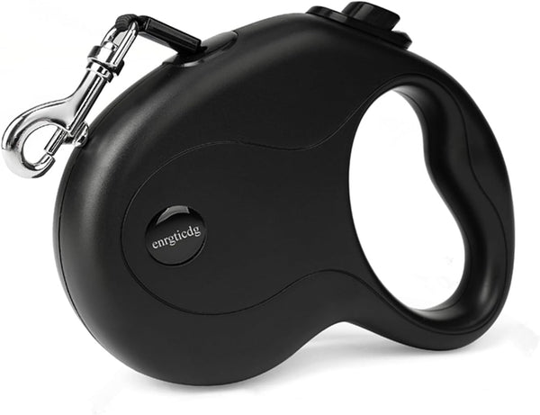 Enrgticdg 16Ft Retractable Dog Leash,Light Weight Leash for Small to Medium Dogs/Cats up to 50Lbs,Stainless Steel Spring Strong Nylon Tape, Tangle Free, One-Handed Brake.(Black)1