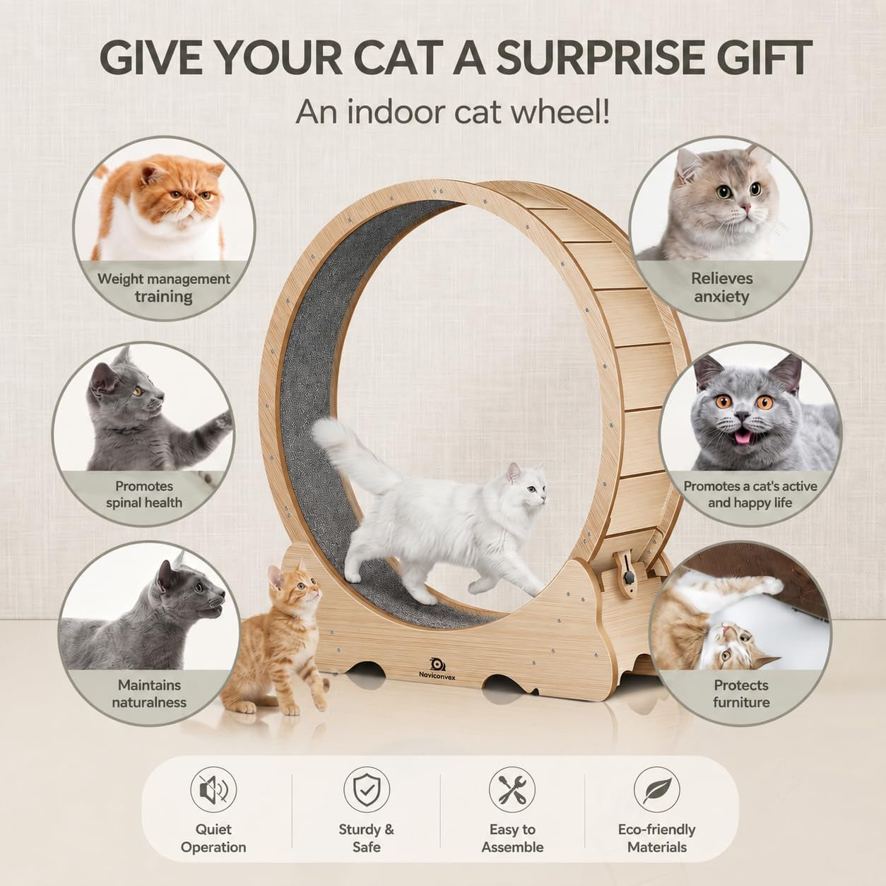 cat-wheel-46-xl-large-exercise-running-wheels-with-detachable-carpet-for-indoor-cats
