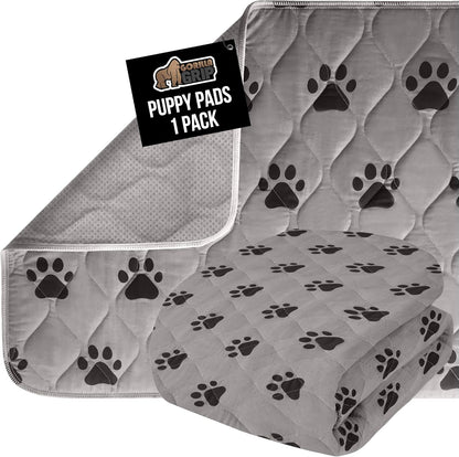 GORILLA GRIP Washable Puppy Pads, 46X28, Slip Resistant Dog Crate Mat, Waterproof Cloth Pee Pad for Training Puppies in Playpen, Reusable Pet Incontinence Blanket, Protects Sofa, Furniture, Floors1