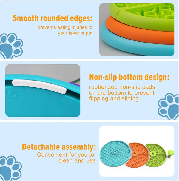 Slow Feeder Dog Bowl 3 Levels, Reduces Boredom and Anxiety, Non-Slip Interactive Puzzle Feeder, Suitable for Small/Medium/Larger Dogs5