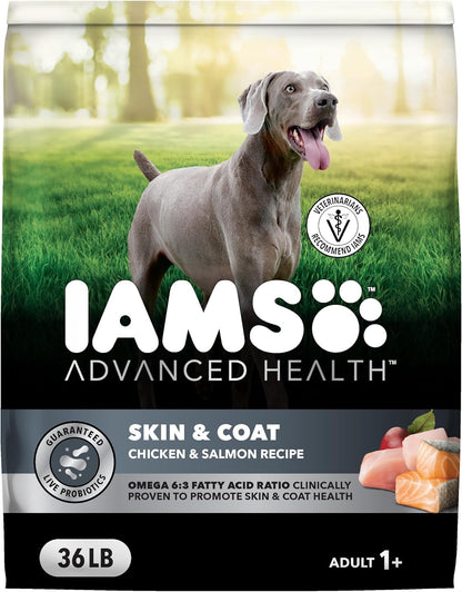 IAMS Advanced Health Skin & Coat Dry Dog Food, Chicken & Salmon, 27 Lb | Vet-Recommended, Omega 6:3 Fatty Acids, Zinc & Vitamin E, Real Chicken #1 Ingredient, Real Salmon, No Artificial Flavors13