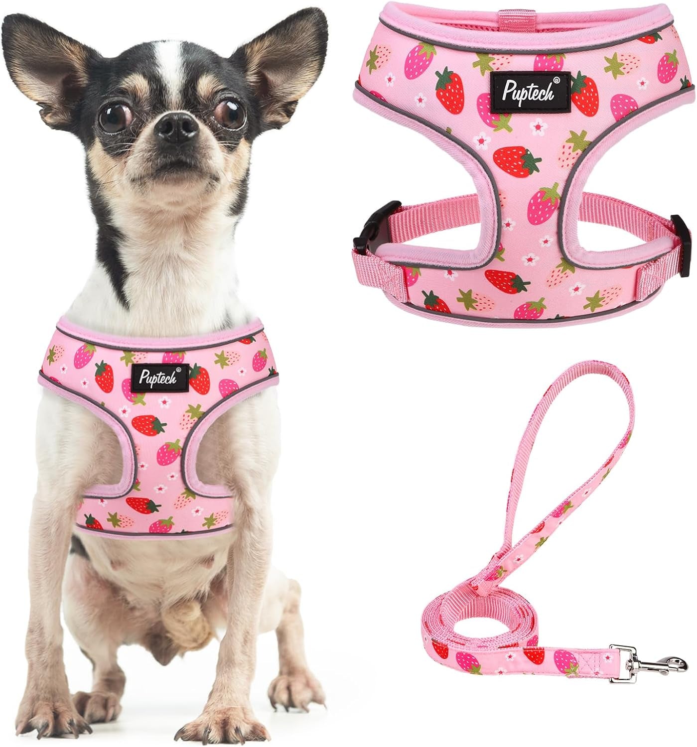pupteck-soft-mesh-dog-harness-small-sized-and-leash-set-pet-puppy-cat-comfort-padded-vest-no-pull-harnesses-beige-s
