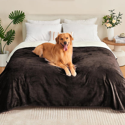 Waterproof Blanket 60"X80" for Adults, Reversible Waterproof Bed Cover for Dogs Cats Pets, Soft Leakproof Blanket for Bed Couch Sofa Furniture Protector, Dusty Pink/Off White10