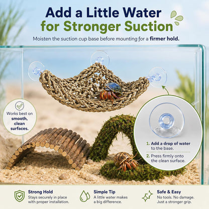 HERCCOCCI Hermit Crab Accessories, Hermit Crab Toys Flexible Climbing Bridge Reptile Hammock Habitat Decor for Hermit Crabs Leopard Geckos Crested Tortoise Snake6