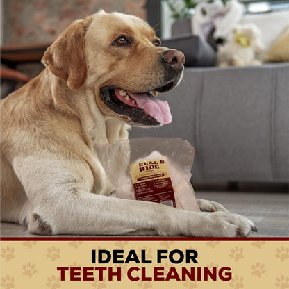 Real Hide All Natural Dog Chew Treats Rawhide Chips 1 Pound | All Natural Chew Treats, Premium Rawhide Chips, Grass Fed Free Range Beef Hide, Long Lasting, for All Dog Sizes4