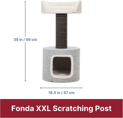 Trixie Fonda Cat Scratching Post 39 Inch - Cat Scratcher with Soft Fabric Covering Base and Durable Sisal Rope - for Large Cats with Condo Base and Platform - in Gray4