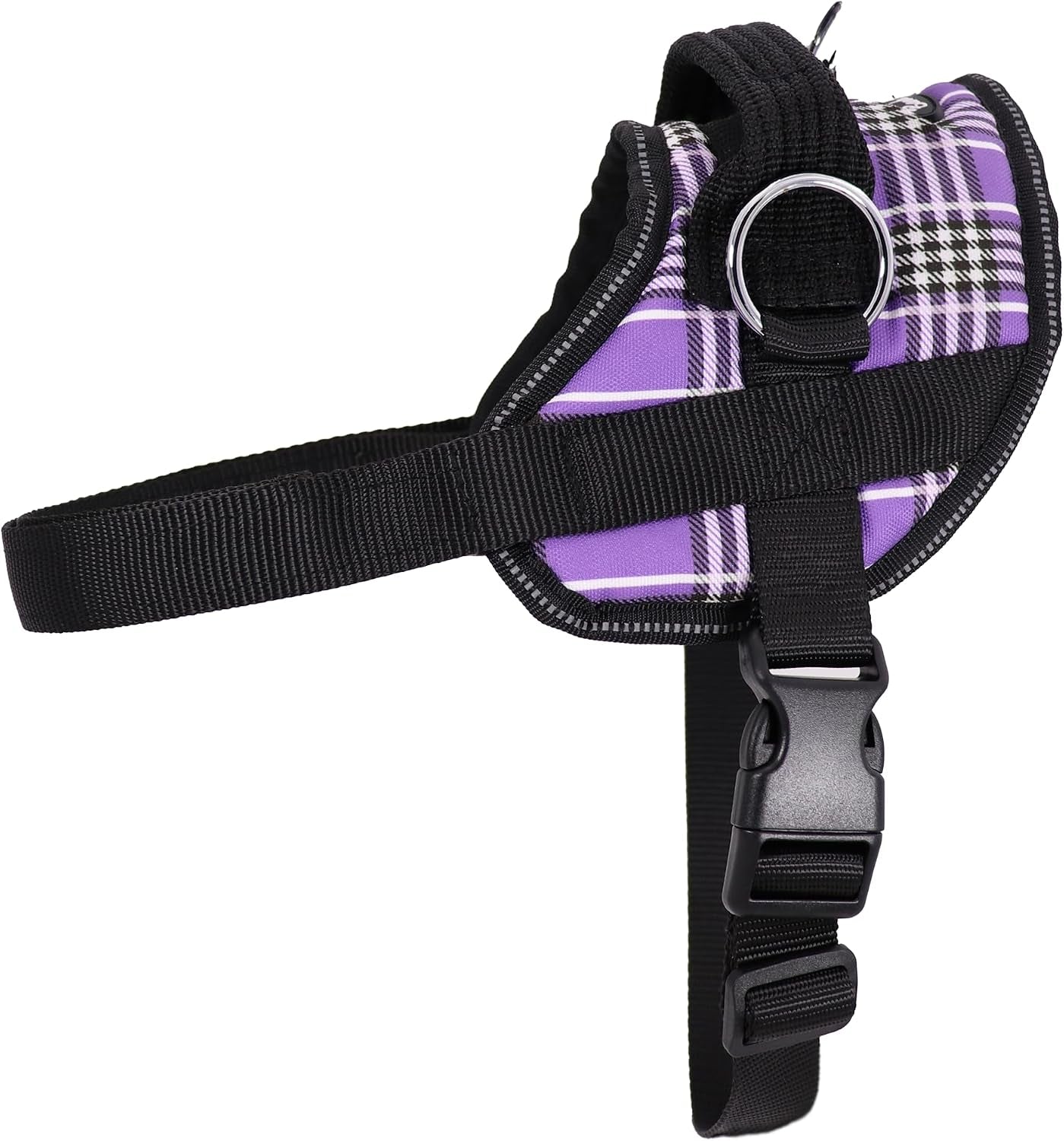 bark-appeal-tan-plaid-no-pull-dog-harness-for-extra-small-to-small-sized-pets-adjustable-reflective-vest-with-3-leash-clips-for-added-control-easy-walks-training-small