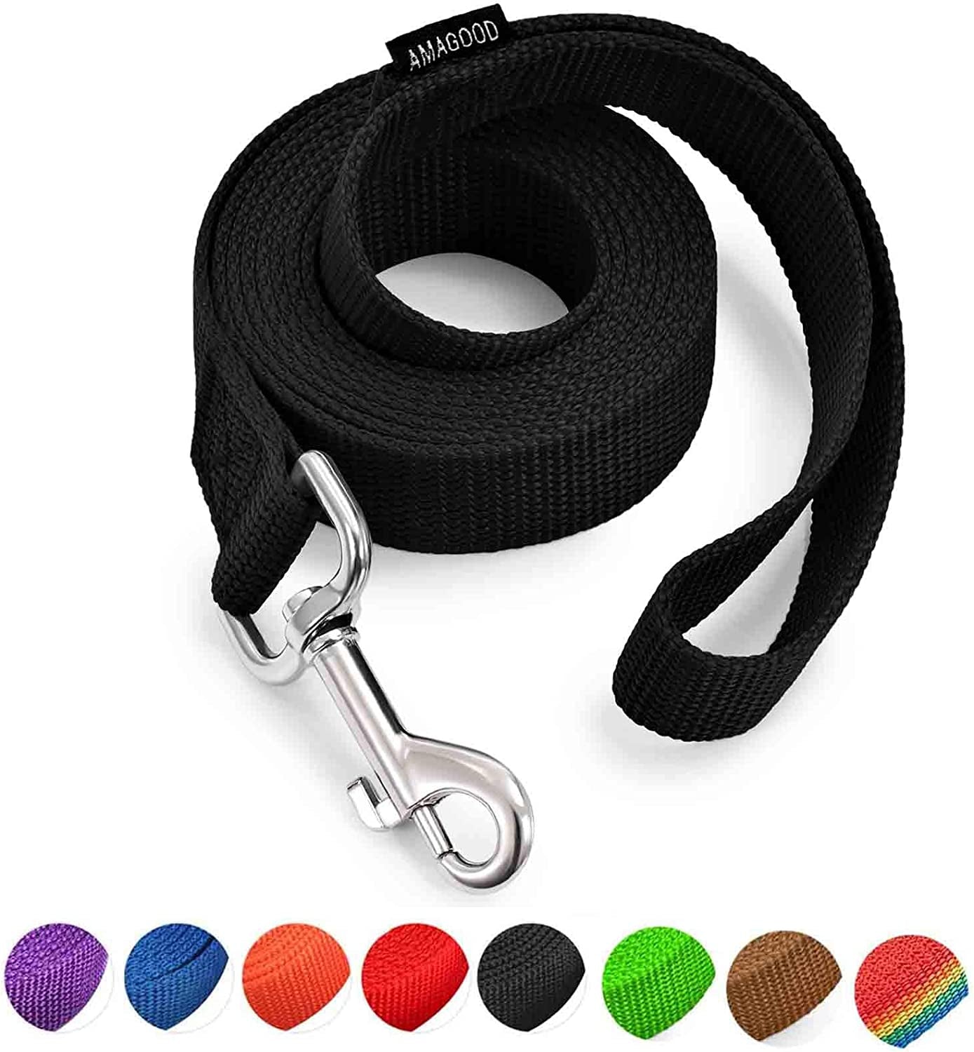 amagood-6-ft-puppy-leash-strong-traditional-style-with-easy-to-use-collar-hook-great-for-small-medium-and-large-dogs-5-8in-x-6-ft-purple