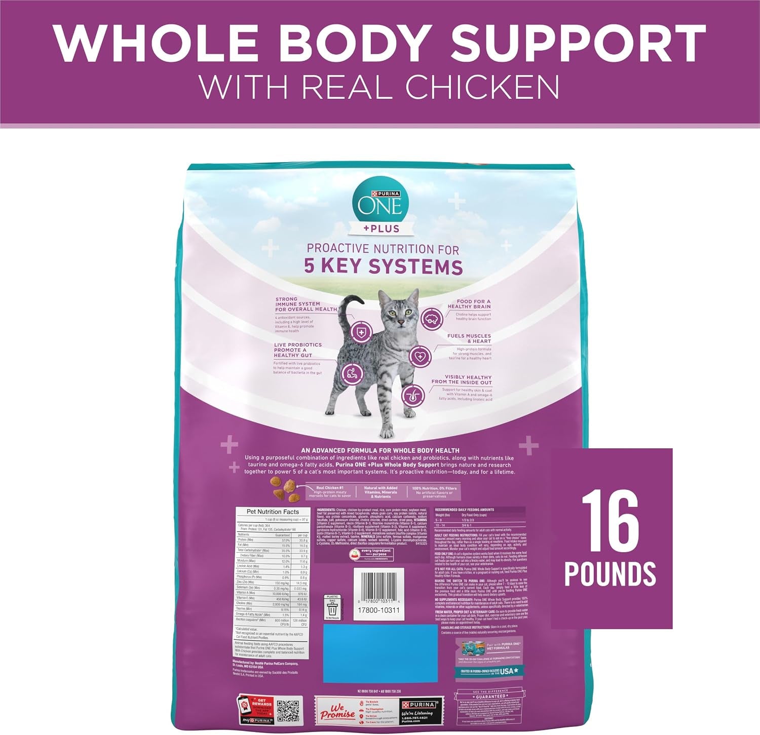 purina-one-plus-whole-body-support-with-chicken-dry-cat-food-16-lb-bag