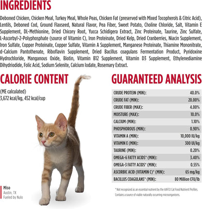 Nulo Freestyle Cat & Kitten Dry Food - Chicken & Cod Recipe, High Protein Grain Free Cat Food, Natural Kibble with Probiotics & Omega Fatty Acids, 4Lb Bag8