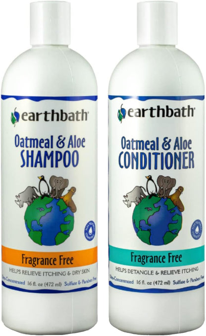 Earthbath, Oatmeal & Aloe Dog Shampoo and Conditioner - Oatmeal Shampoo for Dogs, Itchy, Dry Skin Relief, Dog Wash, Made in USA, Dog Conditioner, Pet Shampoos - Vanilla & Almond, 16 Oz (1 Set)7