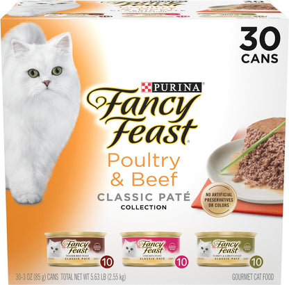 Purina Fancy Feast Classic Pate Wet Cat Food, 3 Oz Cans, 30-Pack1