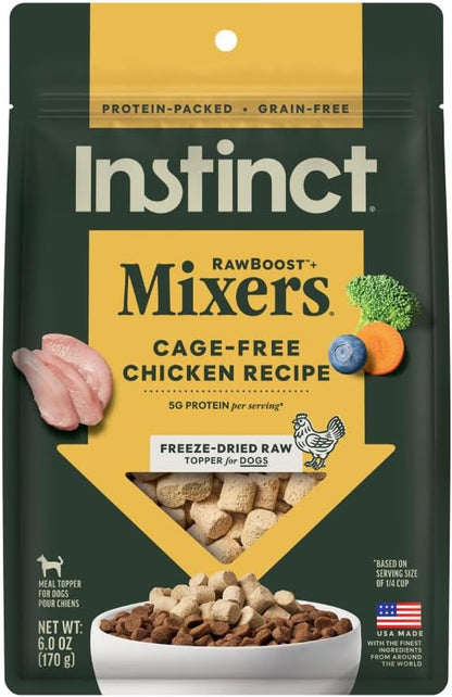 Instinct Freeze Dried Mixers, Dog Food Toppers, Gut Health, 5.5 Oz. Bag30