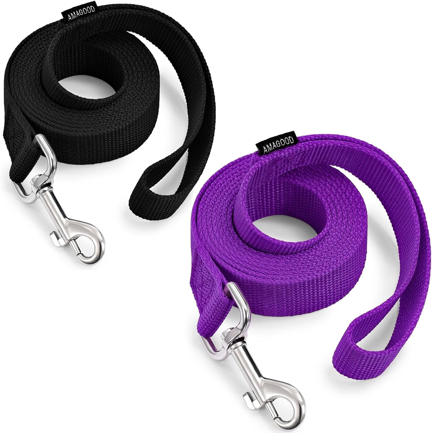 amagood-6-ft-puppy-leash-strong-traditional-style-with-easy-to-use-collar-hook-great-for-small-medium-and-large-dogs-5-8in-x-6-ft-purple