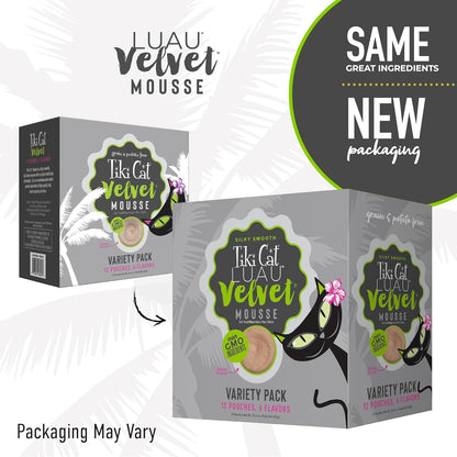 Tiki Cat Velvet Mousse, Protein Blend in Broth Variety Pack, Complete Nutrition for Balanced Diet, Wet Cat Food for All Life Stages, 2.8 Oz. Pouch (Pack of 12)4