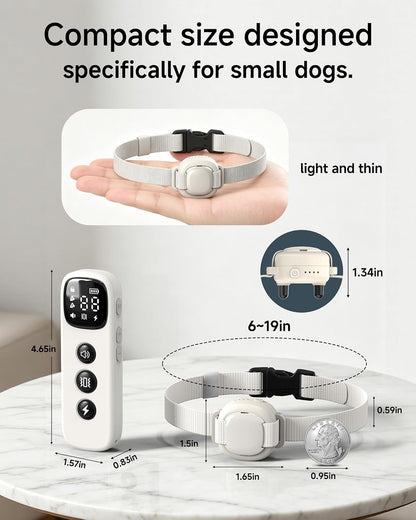 Shock Collar for Small Dogs 5-30Lbs -IPX8 Waterproof,White | 4200FT Dog Training Collar with Remote,Rechargeable Electric Collar with 3 Modes, Security Lock2