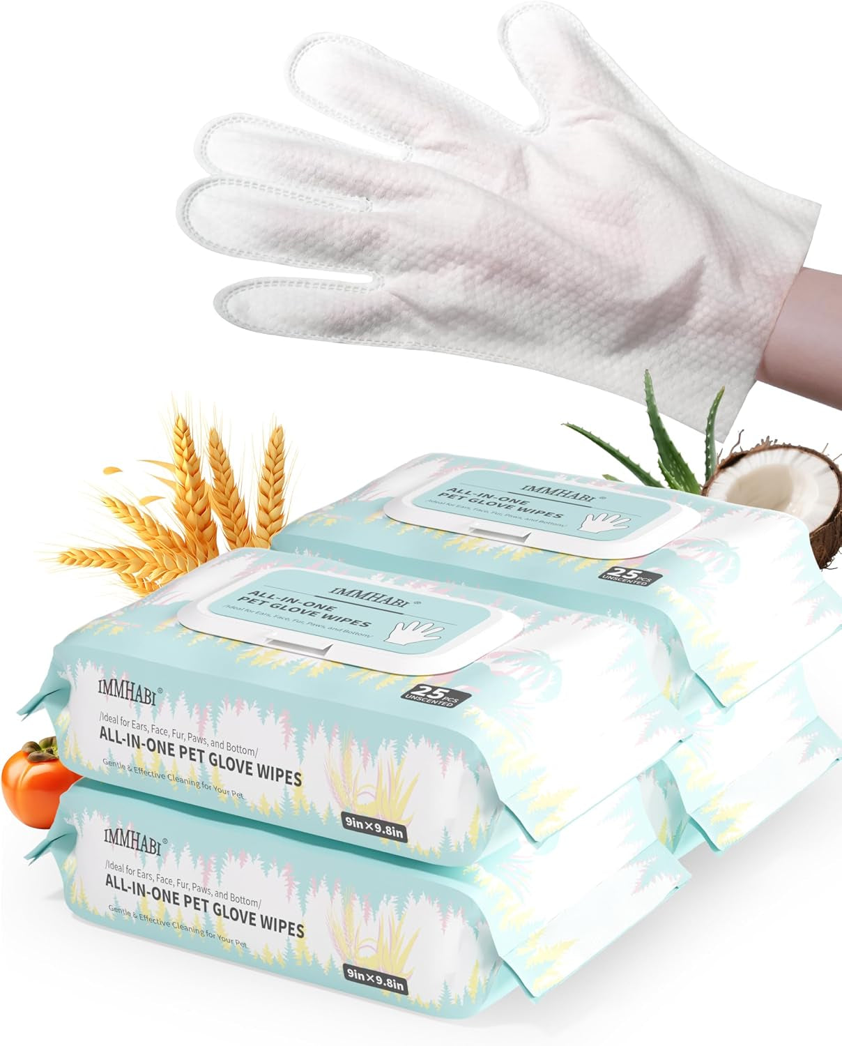 immhabi-50-count-cleaning-deodorizing-pet-glove-wipes-for-dogs-cats-hypoallergenic-dog-bath-wipes-with-natural-deodorizer-persimmon-tannin-pet-bathing-wipes-for-horse-coat-care-coconut-scent