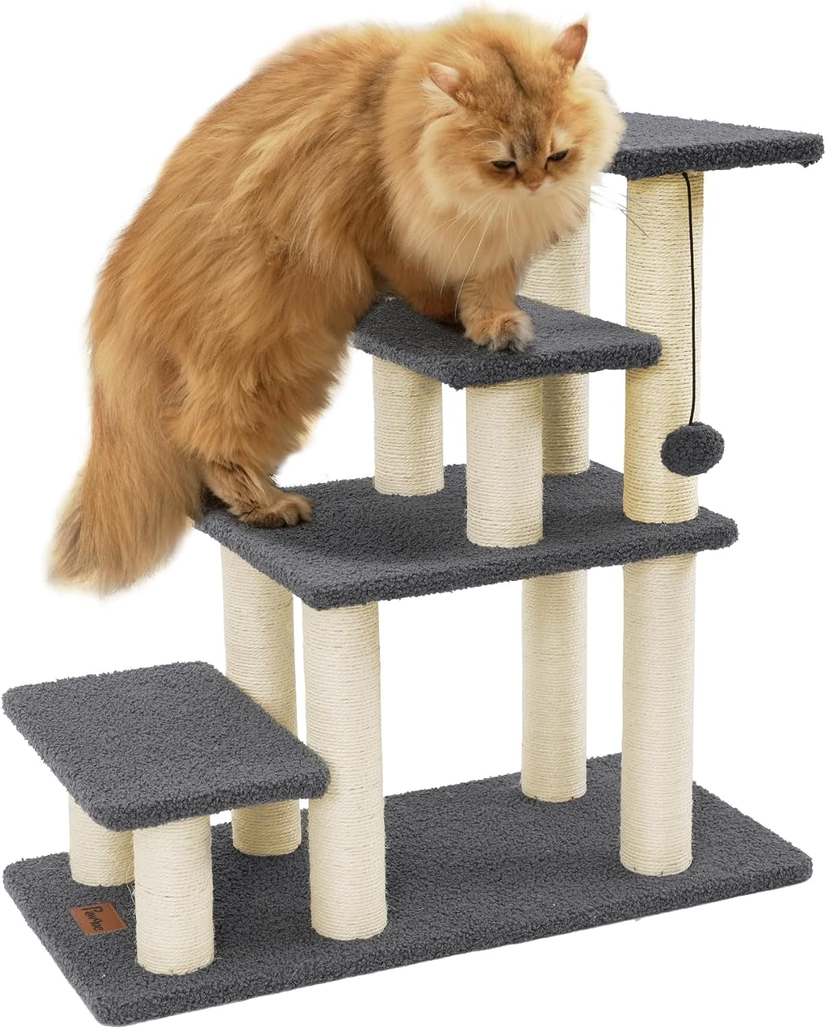 pawque-dog-stairs-cat-scratching-post-pet-steps-for-high-beds-couch-high-strength-boards-holds-up-to-150-lbs-for-indoor-small-cats-kittens-dogs-climbing-playing-3-combination-options-3-steps